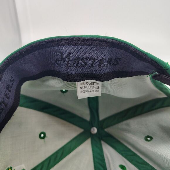 Masters Golf American Needle Hat StrapBack Silver Performance Green Adjustable - Picture 5 of 7